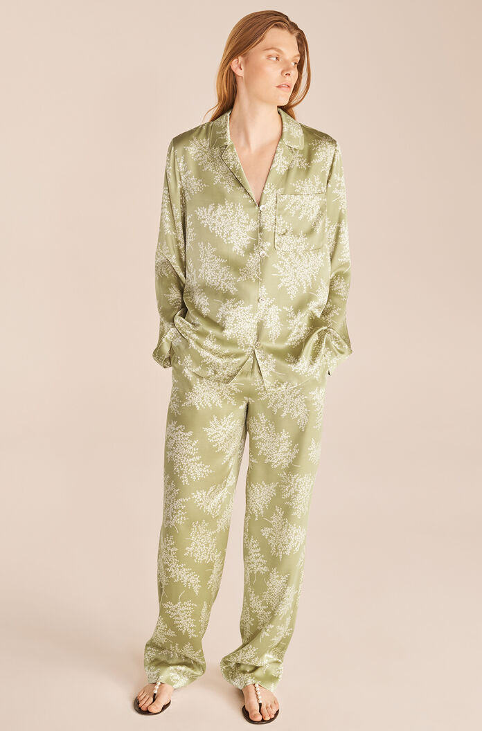 Fleur Pajama Pant, Arden Fern Linen Combo