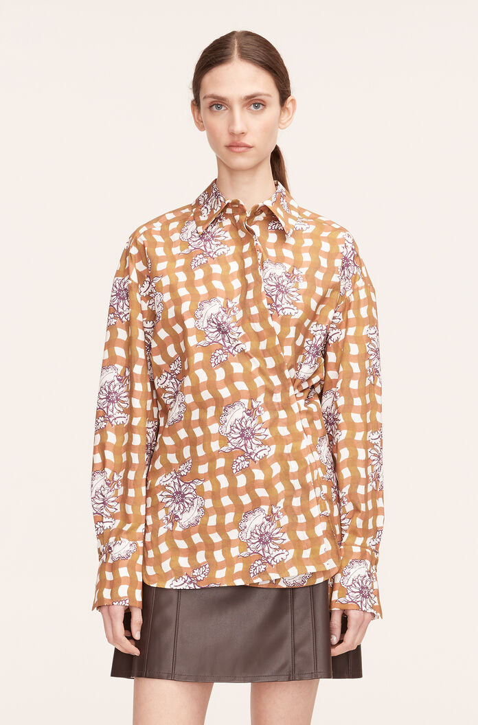 Gingham Daisy Button Down, Gingham Daisey Toffee Combo