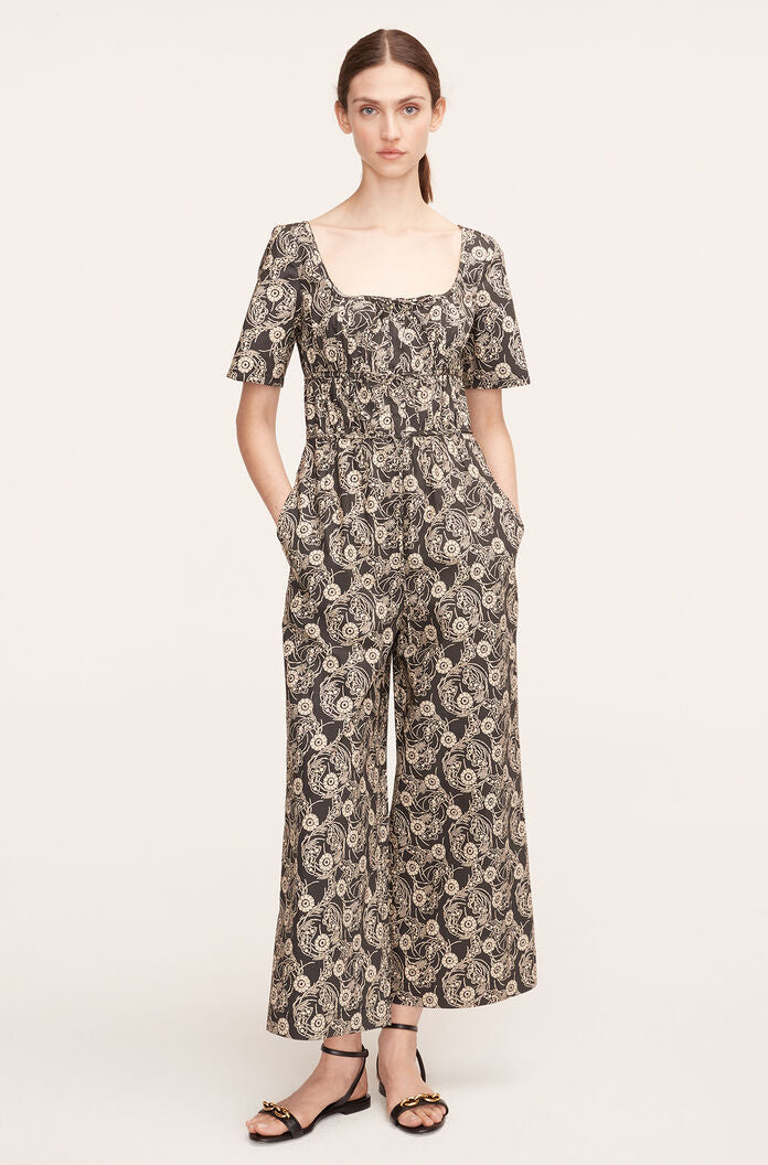 Monarch Fleur Poplin Jumpsuit, Monarch Fleur Black Combo